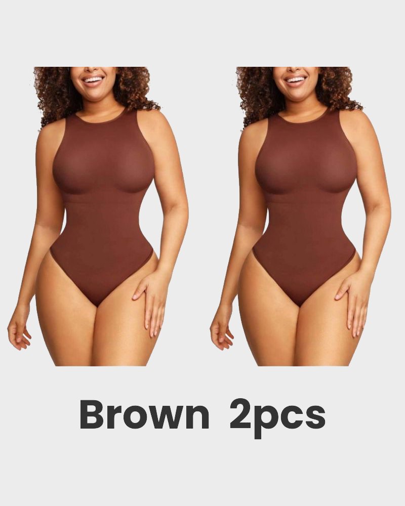 Crew Neck Sleeveless Sculpting Bodysuit Shapewear
