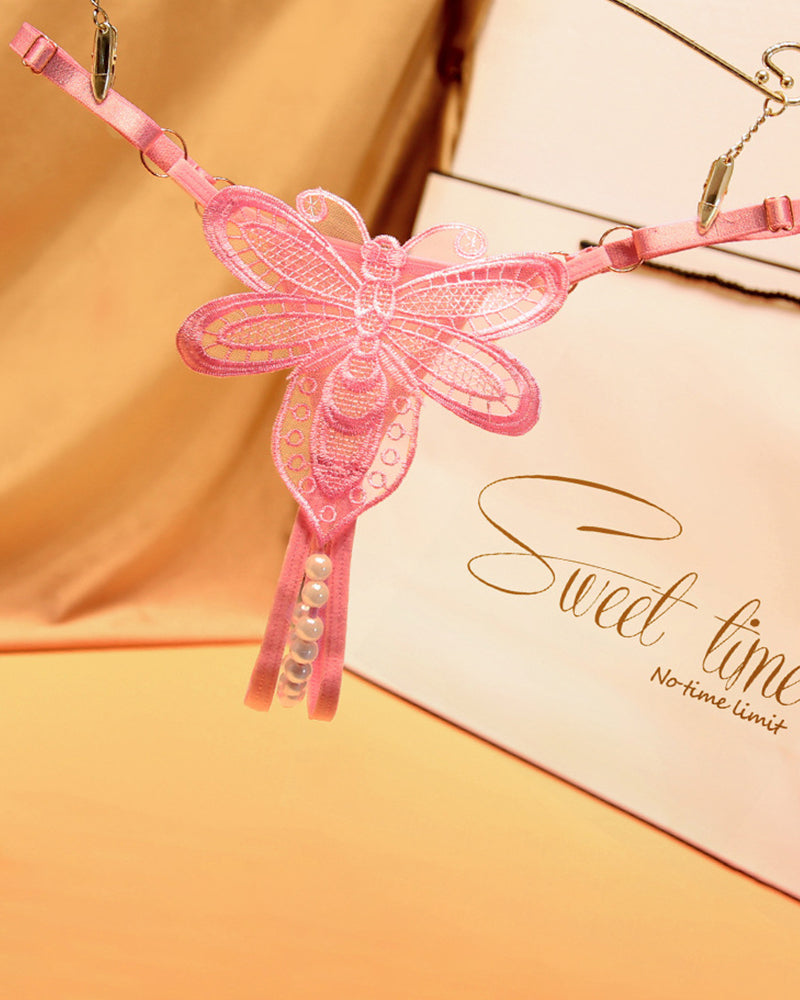 MYRELIS Perspective Pearl Crotchless Thong Panties