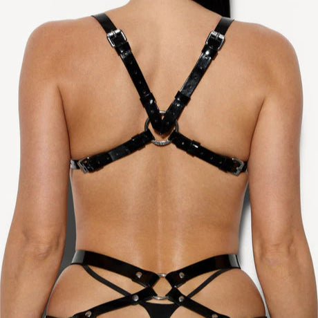 FancyStar Charlene Patent Leather Lingerie Set HEMSMTH255