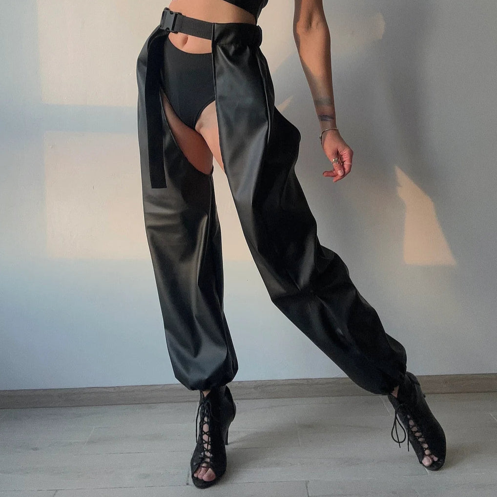 Leather Crotchless Pants HEMSMTH427