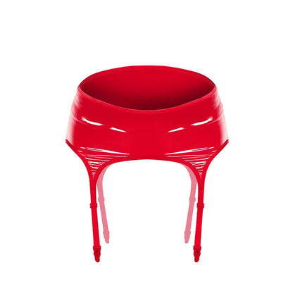 Wet Look Shiny FancyStar Garter Belt