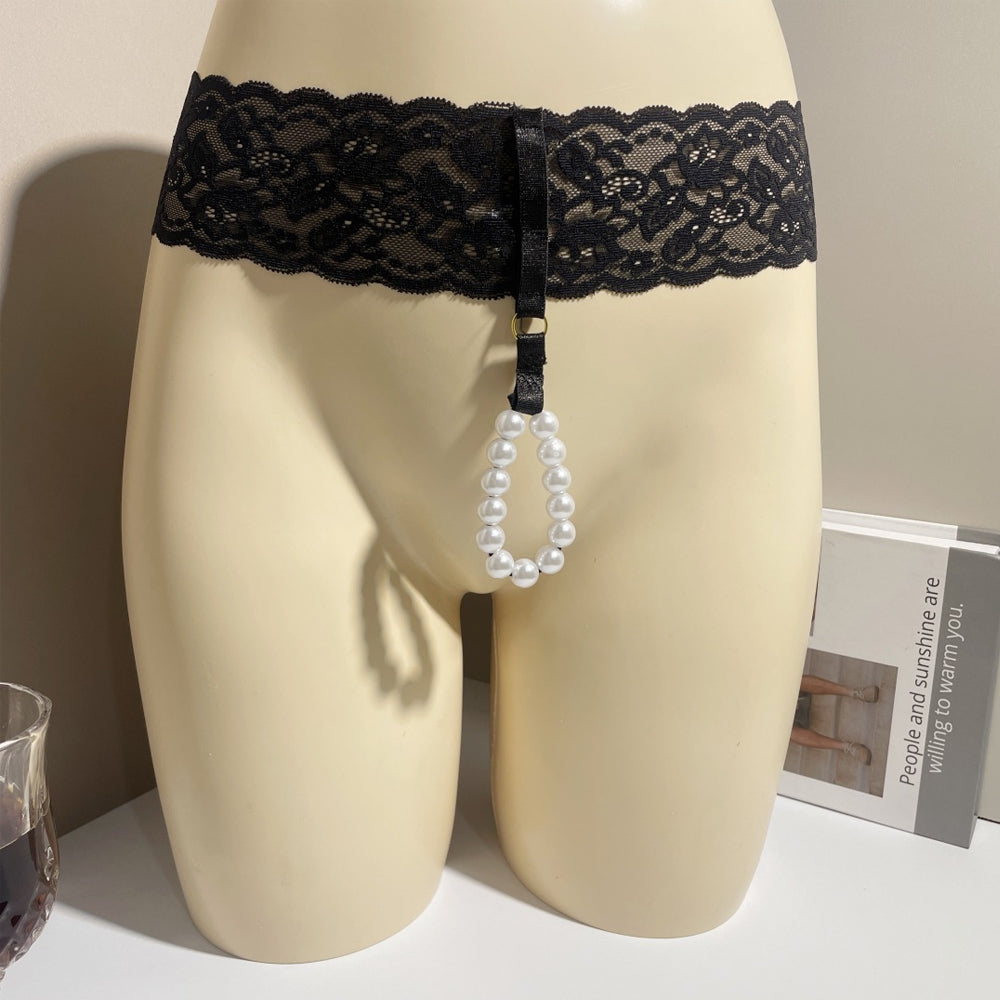 Pearl Ring Fancystar Lace Thong HEMSTTL076