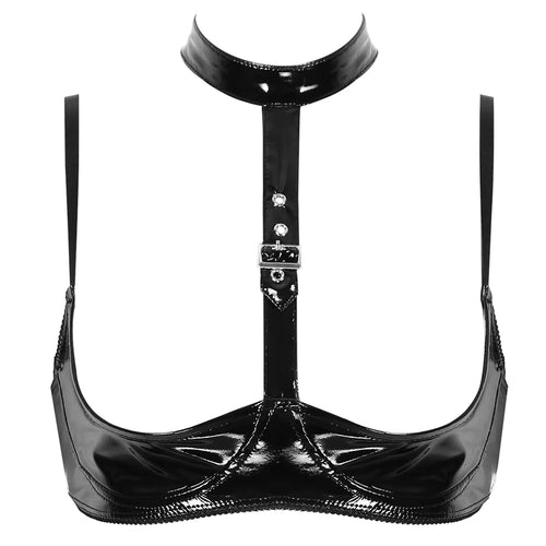 Hot Porn Latex Open Cup Bra