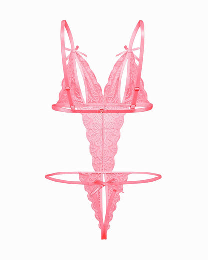 Lace Bodysuit Deep V Teddy