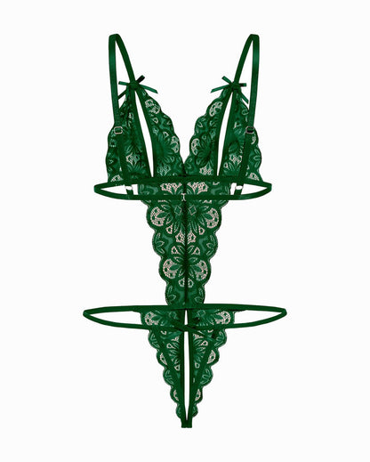 Lace Bodysuit Deep V Teddy