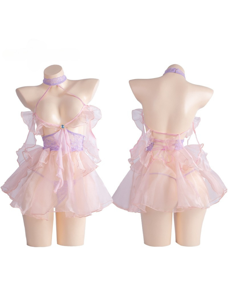 HEMEI Halter Backless Babydoll