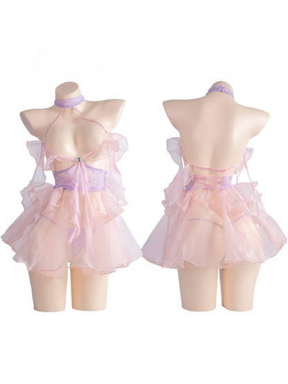 HEMEI Halter Backless Babydoll