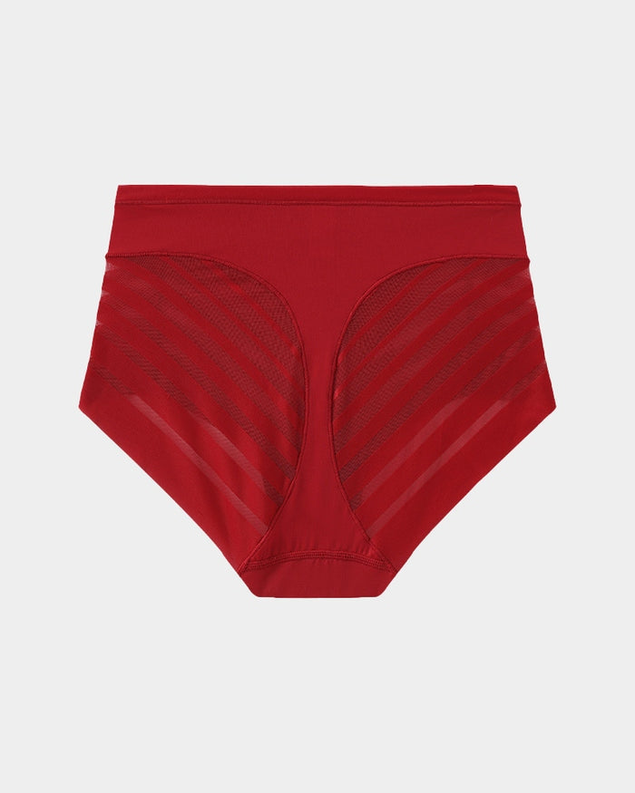 Seamless Breathable Lace Mid-Rise Panties