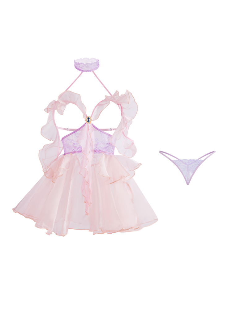 HEMEI Halter Backless Babydoll