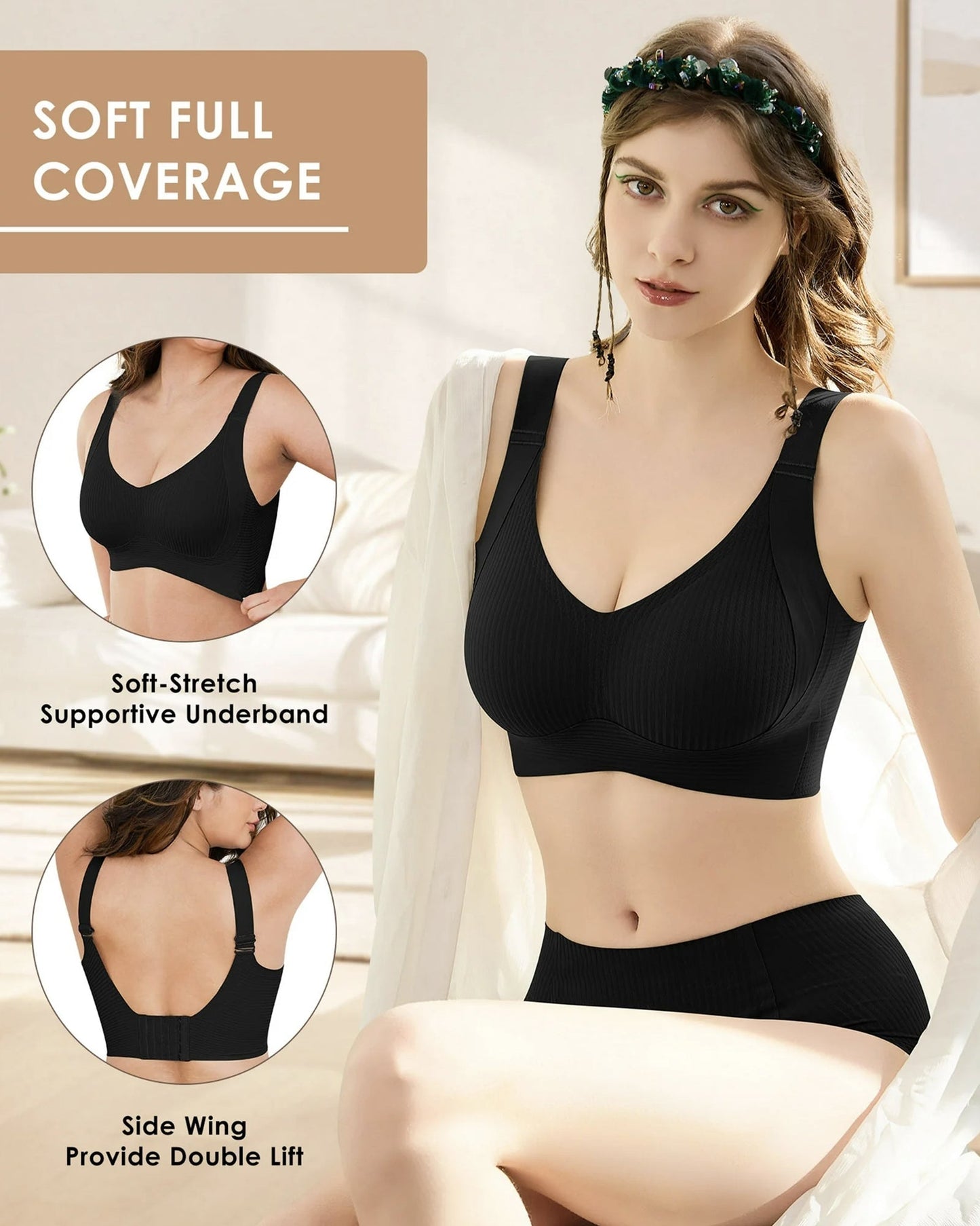 Comfort Full Coverage Wireless Lightly Lined Bra