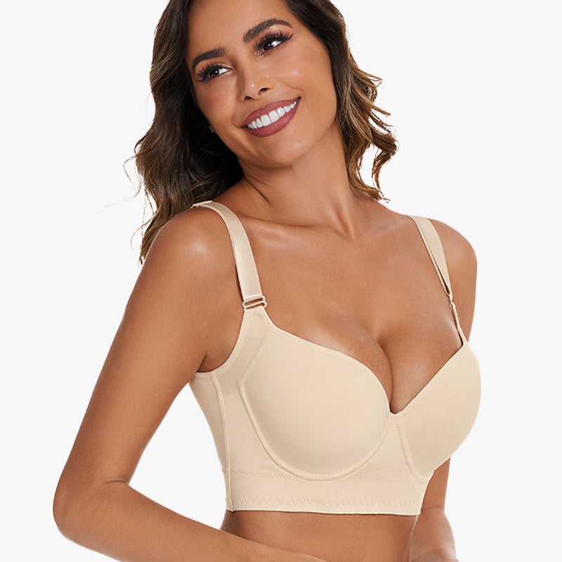 Full-Coverage Back Smoothing Bra-Beige