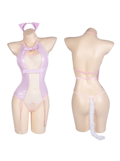 BOWTIE Pink Mesh Bodysuit