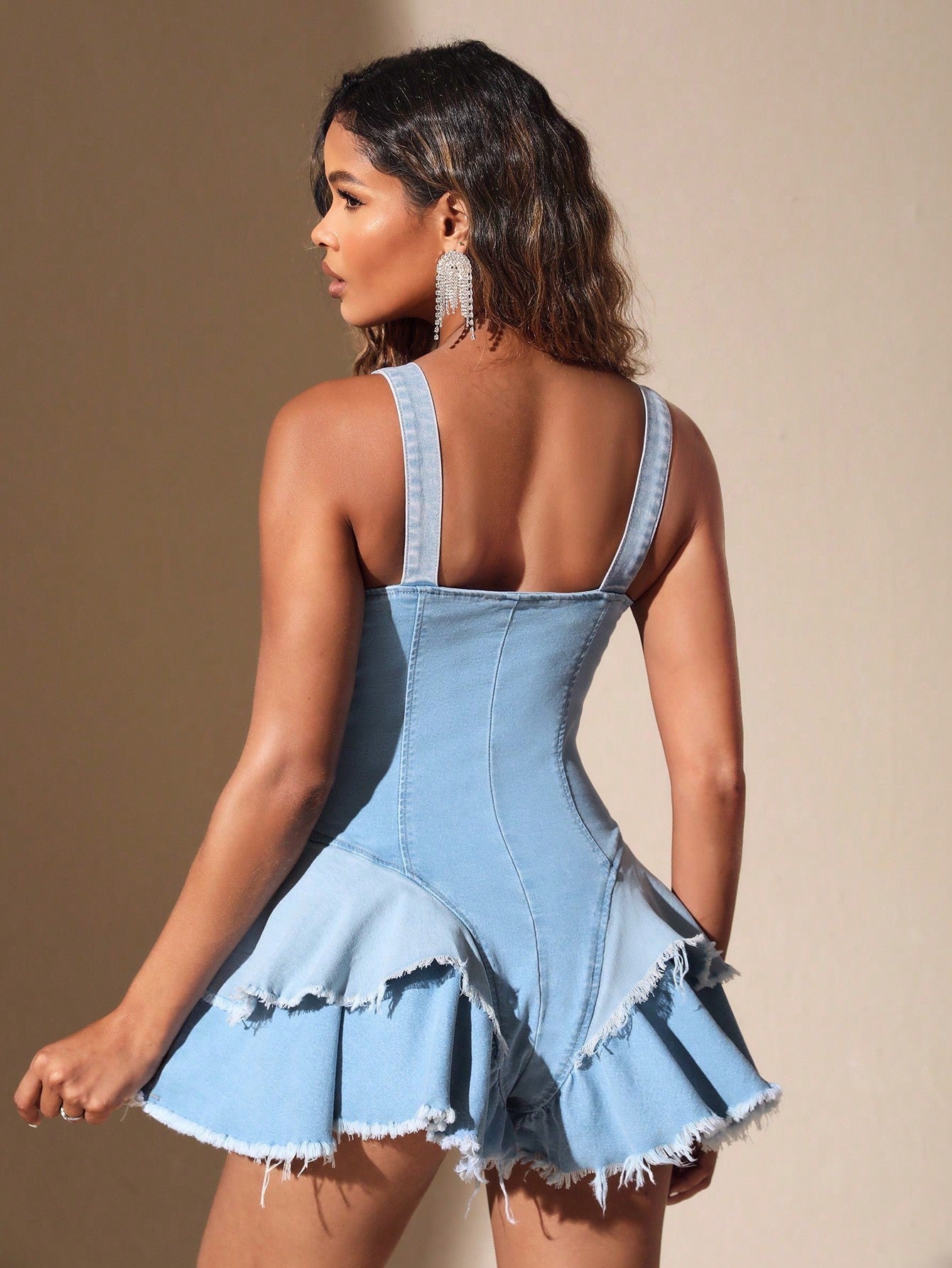Party Time Denim Romper