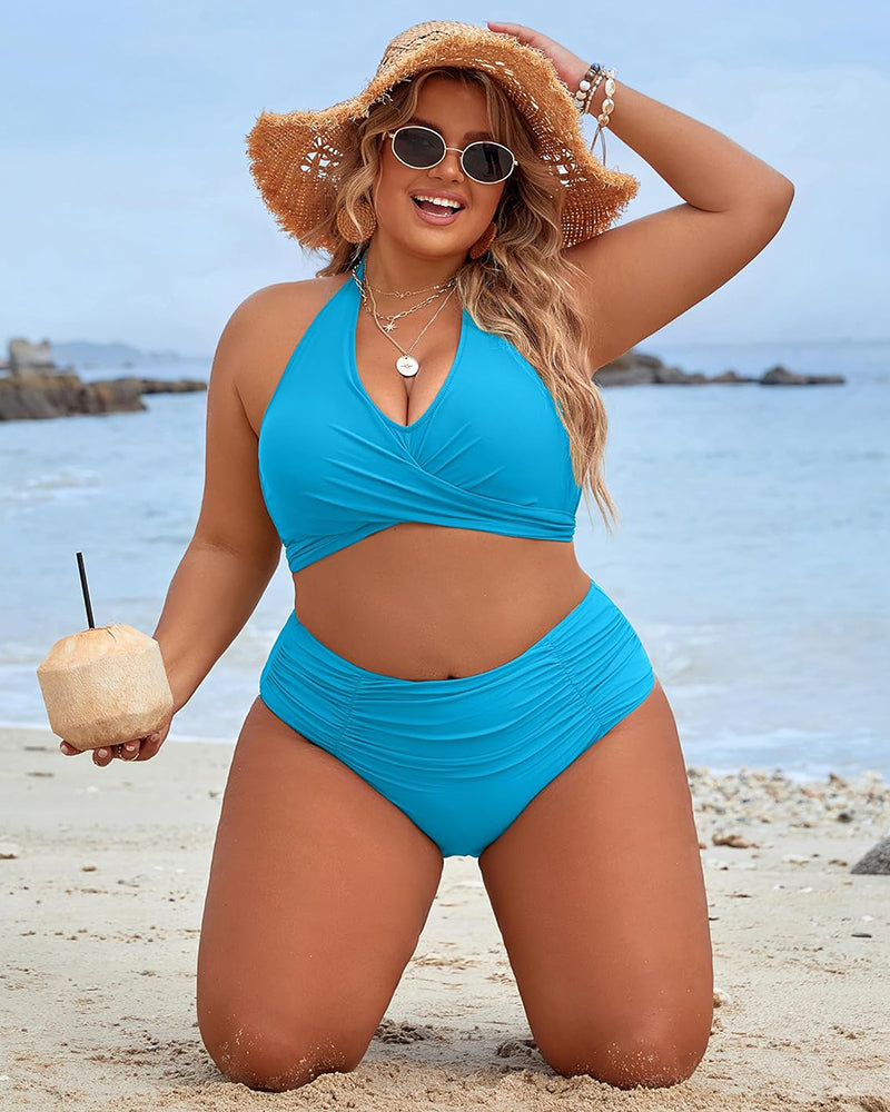 🔥NEW🔥Tummy Control Bathing Suits Modest High Waisted Bikini Sets