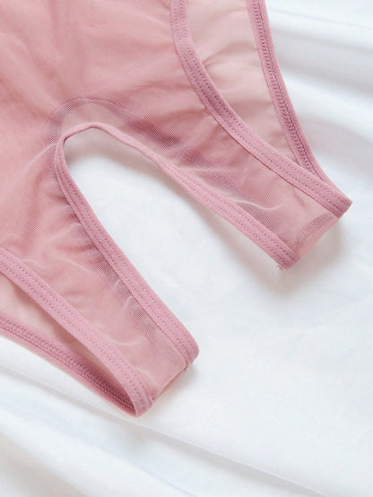 Sheer Crotchless Panty Set