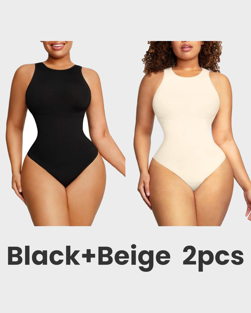 Crew Neck Sleeveless Sculpting Bodysuit Shapewear
