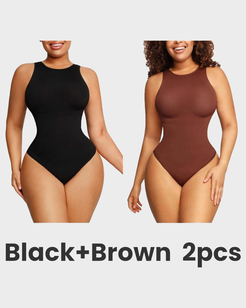 Crew Neck Sleeveless Sculpting Bodysuit Shapewear