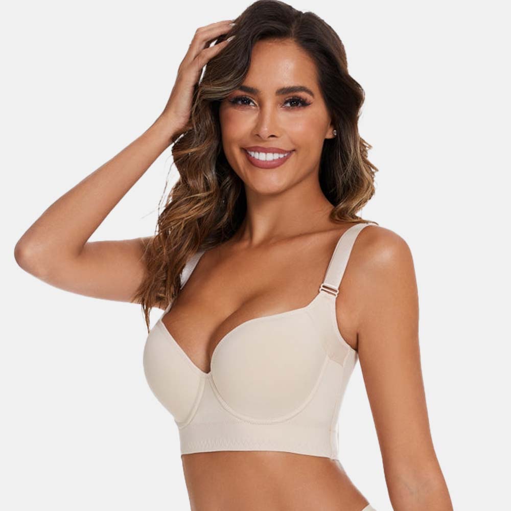 Full-Coverage Back Smoothing Bra-White