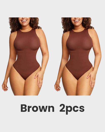Crew Neck Sleeveless Sculpting Bodysuit Shapewear