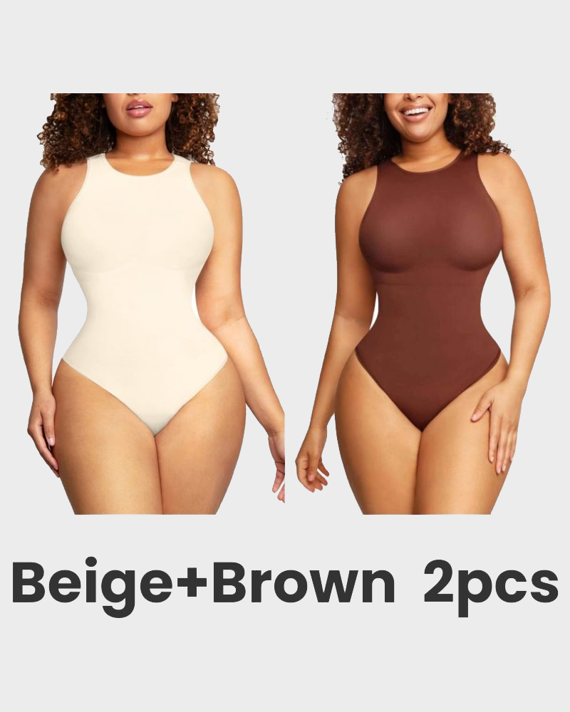 Crew Neck Sleeveless Sculpting Bodysuit Shapewear