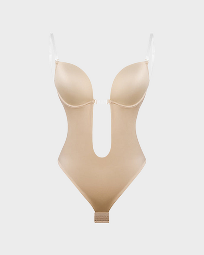 Strapless U Plunge Thong Bodysuit