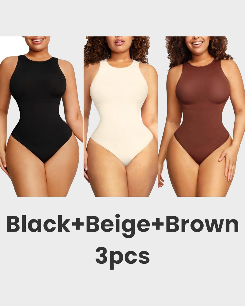 Crew Neck Sleeveless Sculpting Bodysuit Shapewear