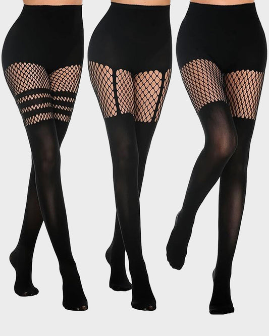 Mock Thigh High Stockings For Women Sexy Fishnet Tights Suspender Pantyhose  (bundle sale)