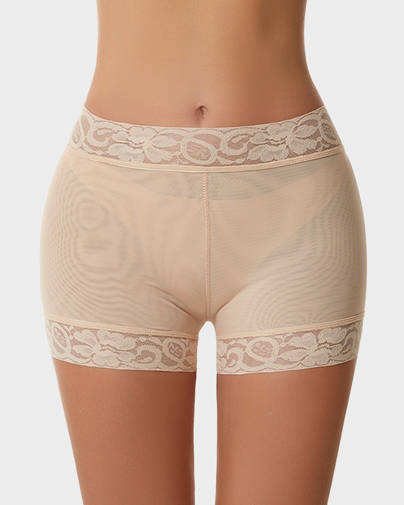 High Waist Lace Smooth Shapewear Shorts