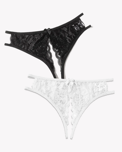 Lace Panties Floral Lace Briefs with Bow