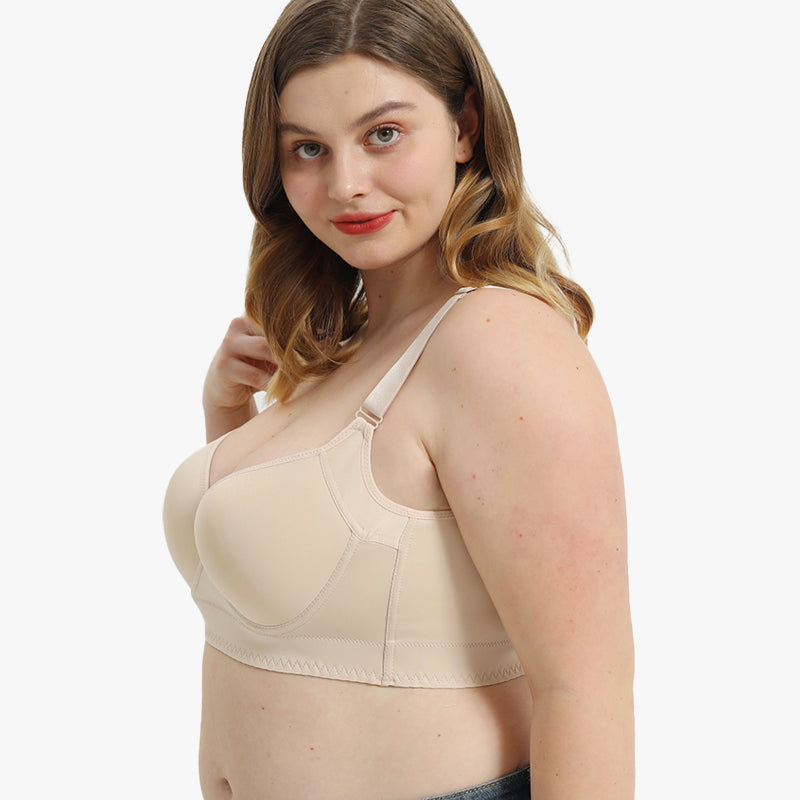 Push-Up Back Smoothing Bra-Brown+Beige (2 PACK）