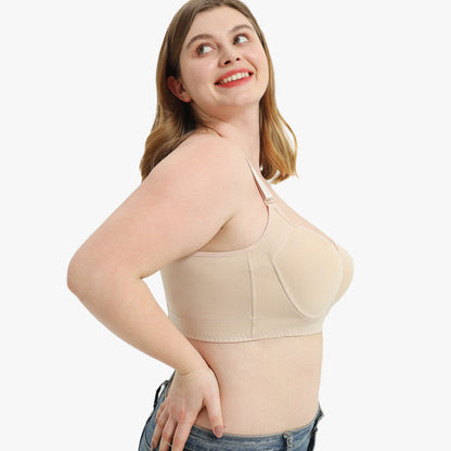 Push-Up Back Smoothing Bra-Brown+Beige (2 PACK）