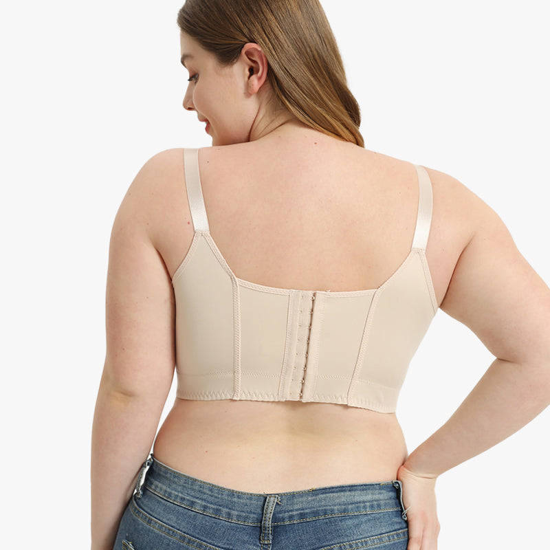 Push-Up Back Smoothing Bra-Brown+Beige (2 PACK）