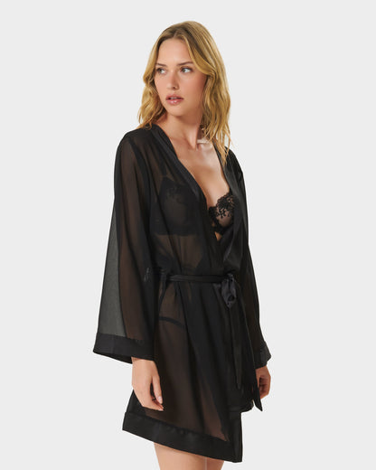 Chiffon Kimono Black