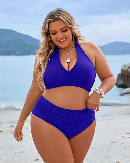 🔥NEW🔥Tummy Control Bathing Suits Modest High Waisted Bikini Sets