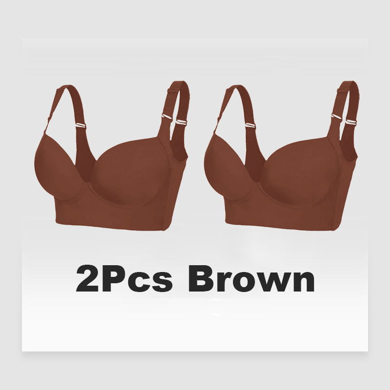 Full-Coverage Back Smoothing Bra-Brown (2 PACK)