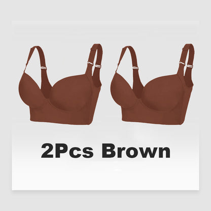 Push-Up Back Smoothing Bra-Brown (2 PACK)