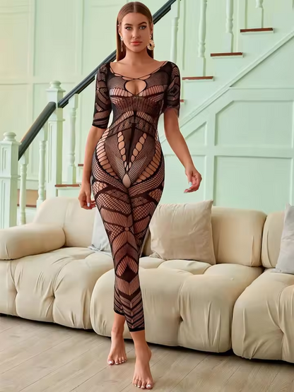 FancyStar® VEXA Pattern Mesh Bodystocking