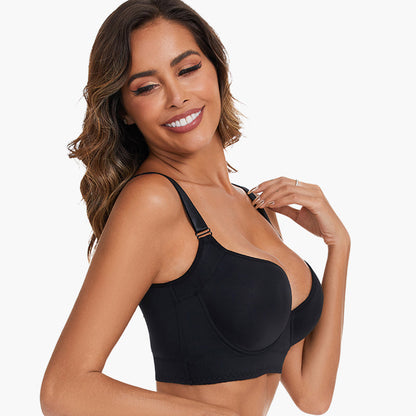 Push-Up Back Smoothing Bra-Brown+Beige (2 PACK）