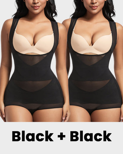 Open Bust Cross Compression Body Shaper
