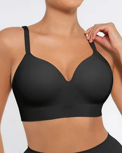 Women's Solid Color No-Wire Push-Up Seamless Comfortable Full Cup Bra
