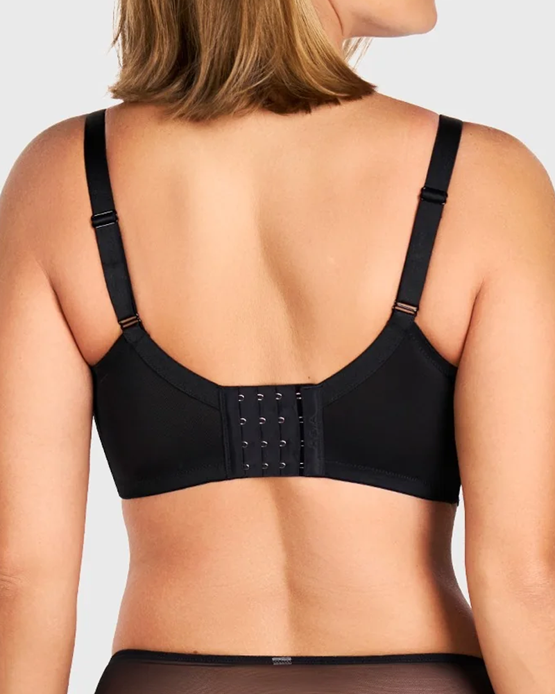 Women's Embroidered Lace Trim Full Coverage Unlined Underwire Bra