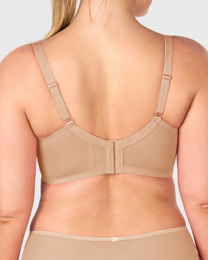 Women's Embroidered Lace Trim Full Coverage Unlined Underwire Bra