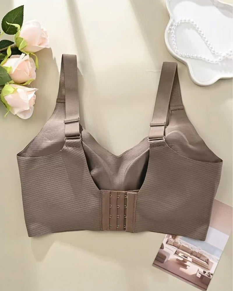 Women's Solid Color Four-Row Adjustable Wire-Free Comfortable bra