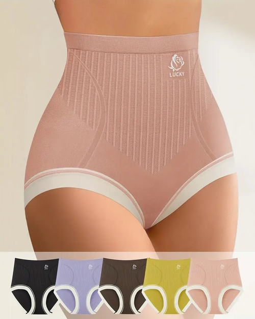 Women's High Waist Seamless Colorblock Full Coverage Casual Comfort Breathable Briefs