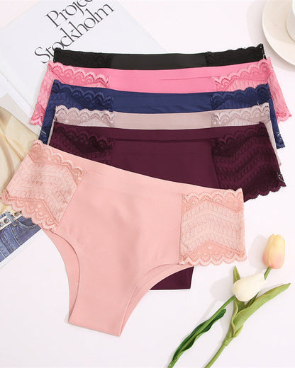 Comfortable Solid Color Milk Silk Lace Stitching Women's Underwear