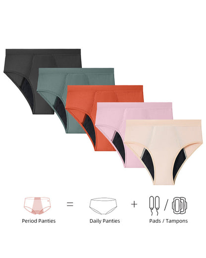 Women's Mid-Waist Four-Layer Leak-Proof, Absorbent and Breathable Menstrual Panties