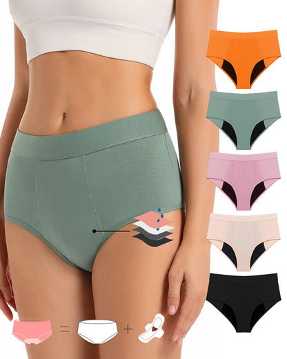 Women's Mid-Waist Four-Layer Leak-Proof, Absorbent and Breathable Menstrual Panties