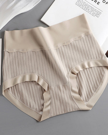 Women's Pure Cotton Antibacterial Crotch High Waist Light Belly Underwear