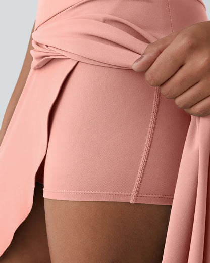 High Waist High and Low Ruffles Two-In-One Elegant Quick-Drying Casual Irregular Beach Holiday Long Skirt