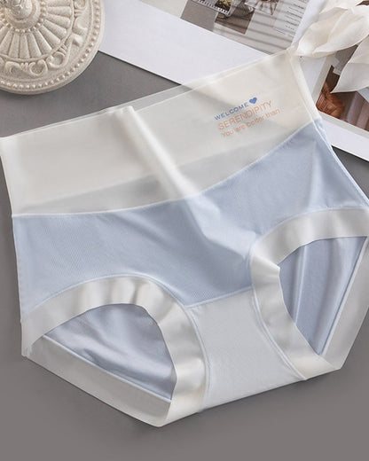Women's High Waist Ice Silk Pure Cotton Antibacterial Crotch Seamless Underwear